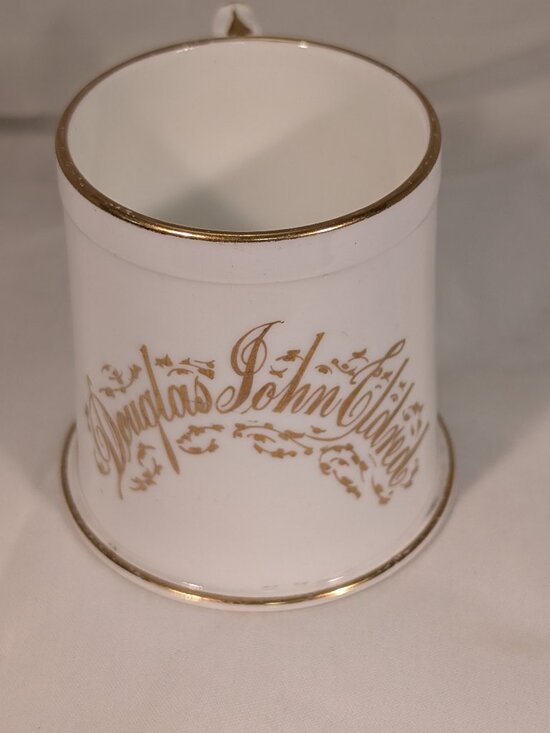 Staffordshire Other - Antique Vintage Christening Mug  "" DOUGLAS JOHN ELDRED ""